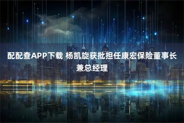 配配查APP下载 杨凯旋获批担任康宏保险董事长兼总经理